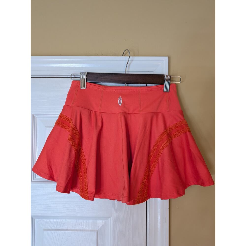 Free People Movement Tennis Skort Athletic Skirt - Size Small- Orange Athleisure - Picture 5 of 5